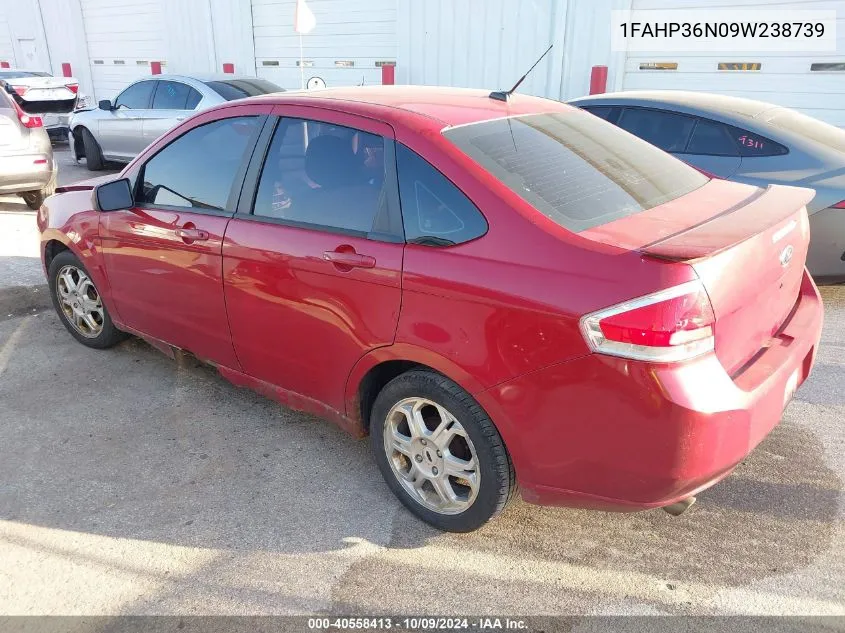 2009 Ford Focus Ses VIN: 1FAHP36N09W238739 Lot: 40558413