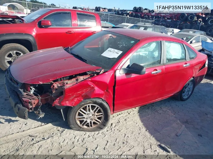 2009 Ford Focus Se VIN: 1FAHP35N19W133516 Lot: 40672790