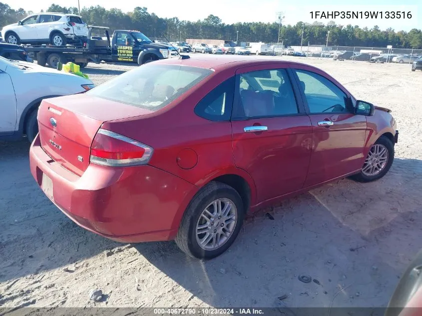 2009 Ford Focus Se VIN: 1FAHP35N19W133516 Lot: 40672790