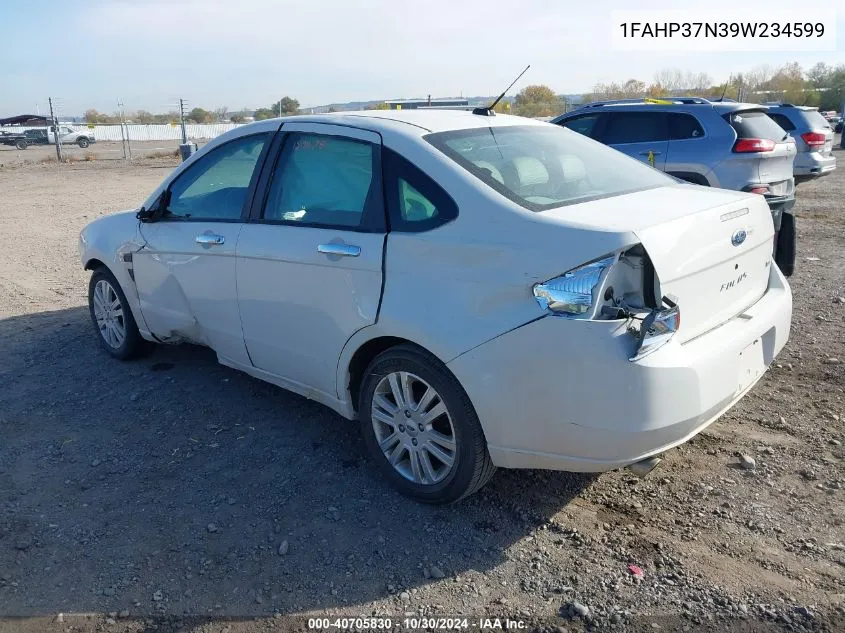 2009 Ford Focus Sel VIN: 1FAHP37N39W234599 Lot: 40705830