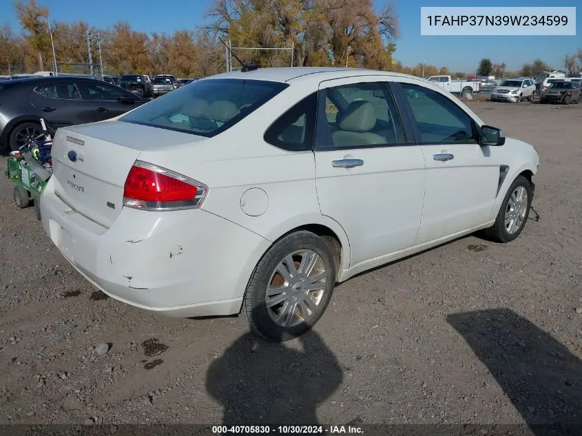 2009 Ford Focus Sel VIN: 1FAHP37N39W234599 Lot: 40705830