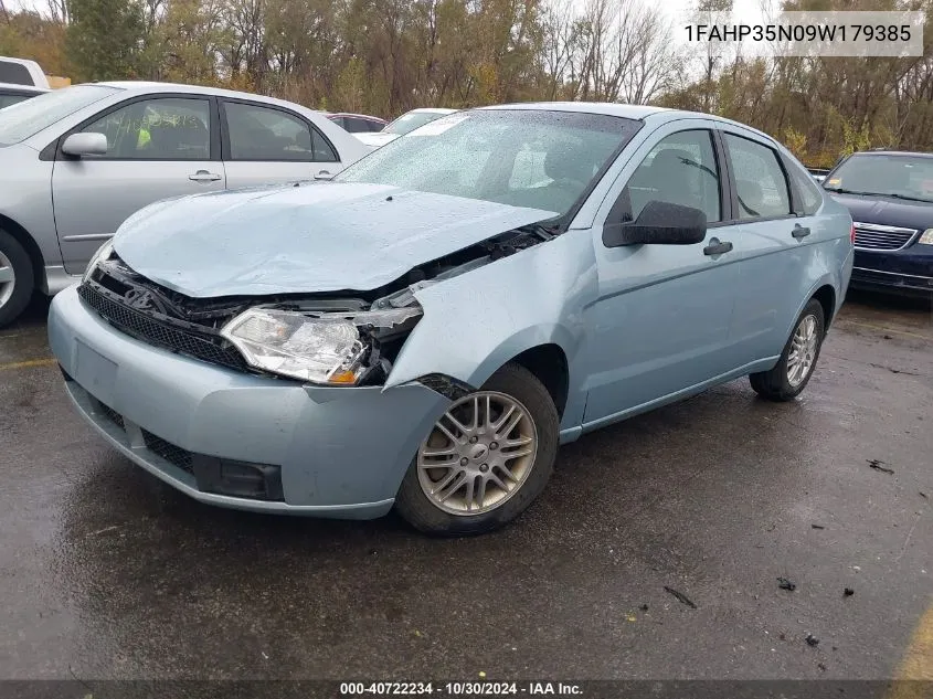 2009 Ford Focus Se VIN: 1FAHP35N09W179385 Lot: 40722234