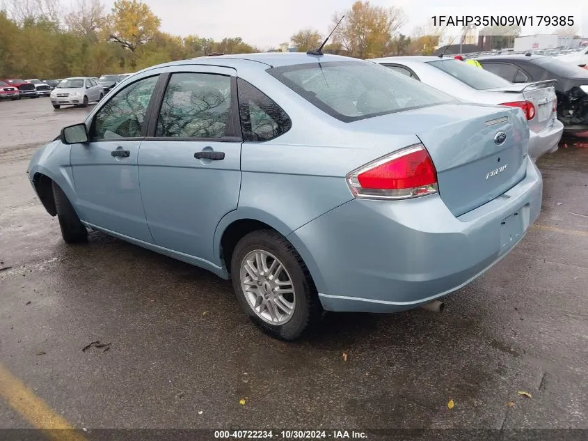 2009 Ford Focus Se VIN: 1FAHP35N09W179385 Lot: 40722234