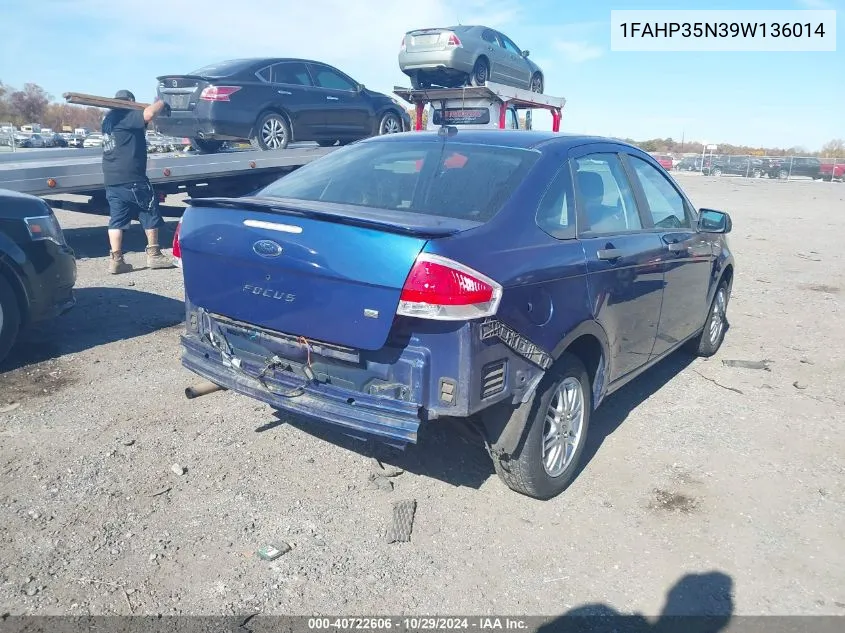 2009 Ford Focus Se VIN: 1FAHP35N39W136014 Lot: 40722606