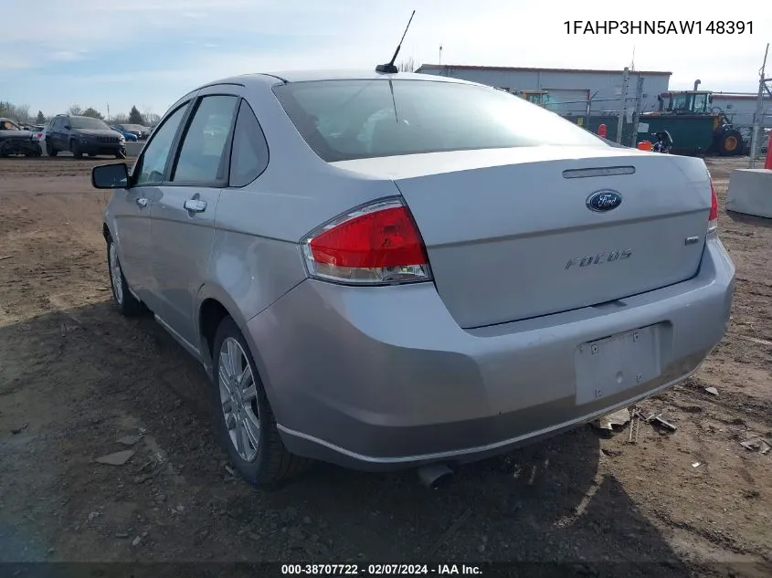 2010 Ford Focus Sel VIN: 1FAHP3HN5AW148391 Lot: 38707722