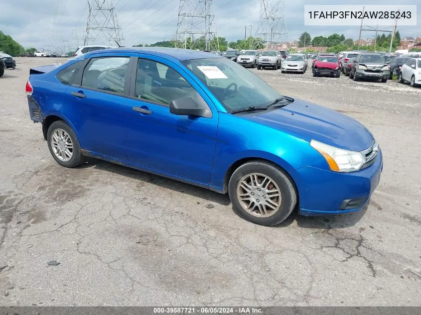 2010 Ford Focus Se VIN: 1FAHP3FN2AW285243 Lot: 39587721