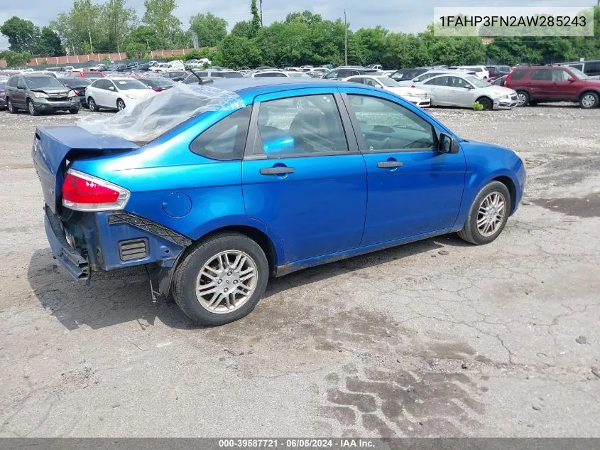 2010 Ford Focus Se VIN: 1FAHP3FN2AW285243 Lot: 39587721