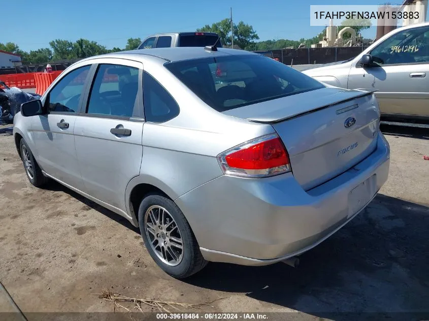 2010 Ford Focus Se VIN: 1FAHP3FN3AW153883 Lot: 39618484