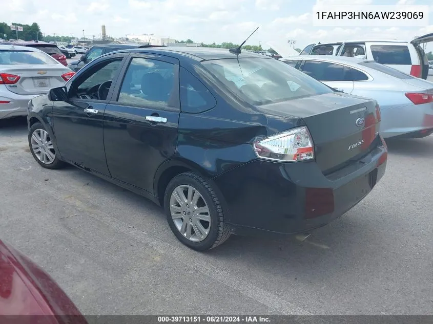 2010 Ford Focus Sel VIN: 1FAHP3HN6AW239069 Lot: 39713151