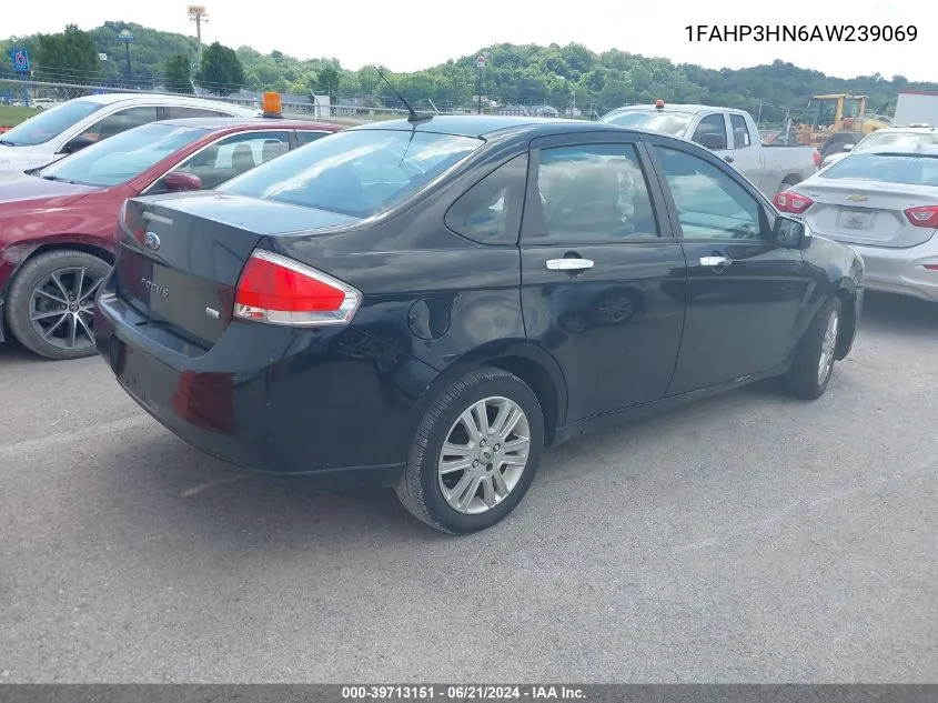 2010 Ford Focus Sel VIN: 1FAHP3HN6AW239069 Lot: 39713151