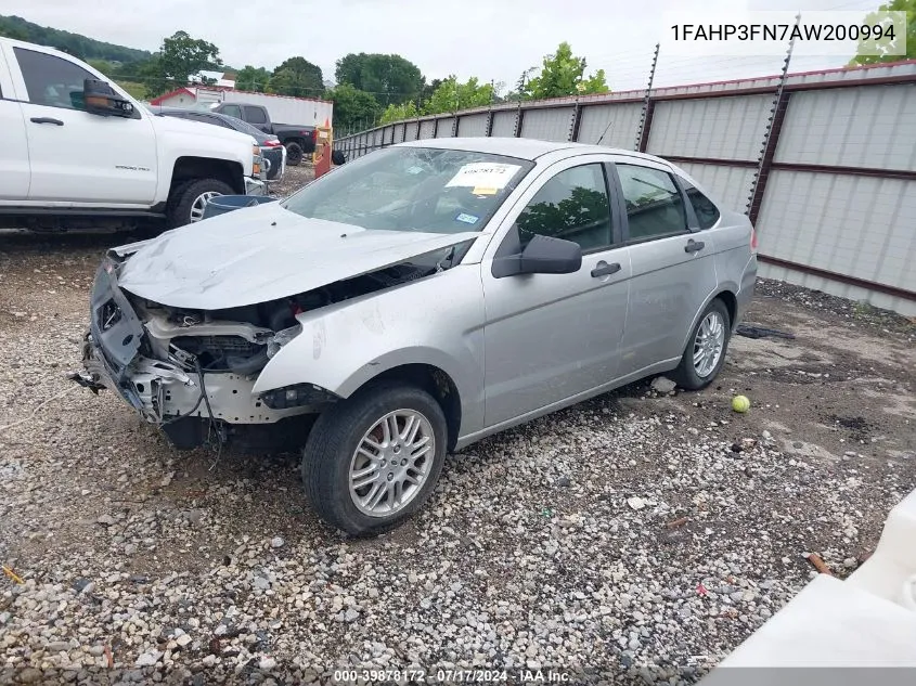 2010 Ford Focus Se VIN: 1FAHP3FN7AW200994 Lot: 39878172