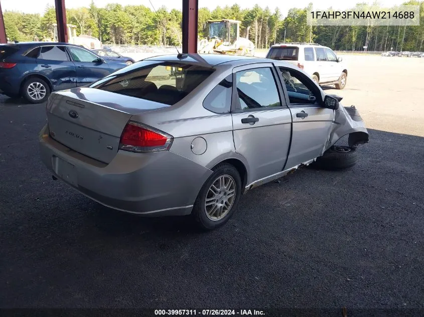 2010 Ford Focus Se VIN: 1FAHP3FN4AW214688 Lot: 39957311