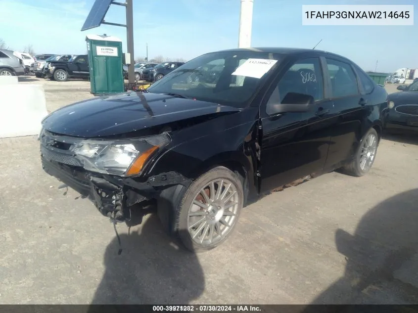 2010 Ford Focus Ses VIN: 1FAHP3GNXAW214645 Lot: 39971232