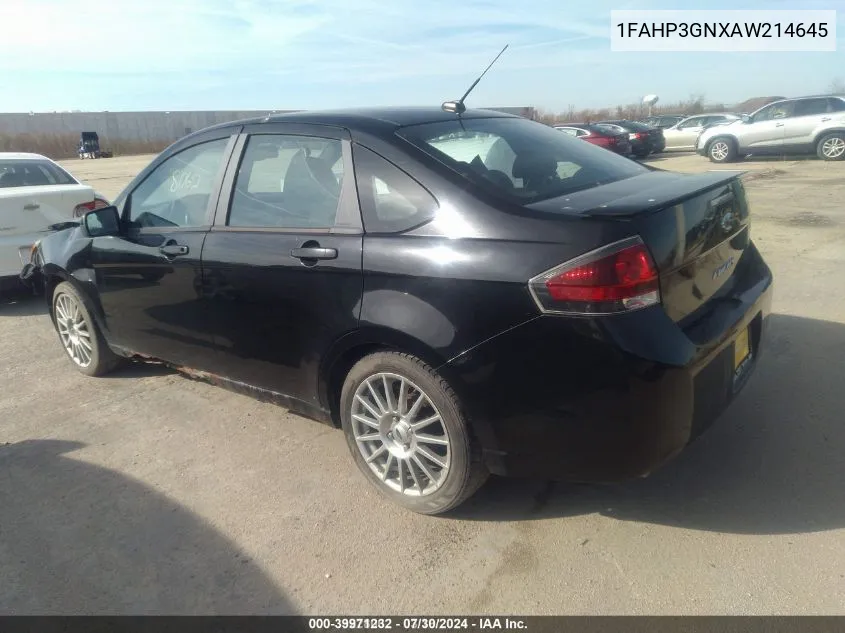 1FAHP3GNXAW214645 2010 Ford Focus Ses