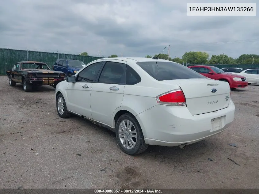 1FAHP3HN3AW135266 2010 Ford Focus Sel