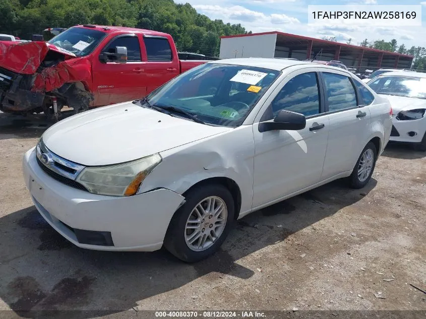 2010 Ford Focus Se VIN: 1FAHP3FN2AW258169 Lot: 40080370