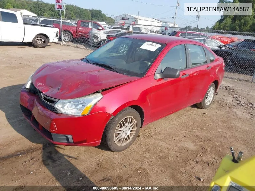 2010 Ford Focus Se VIN: 1FAHP3FN8AW146587 Lot: 40098605