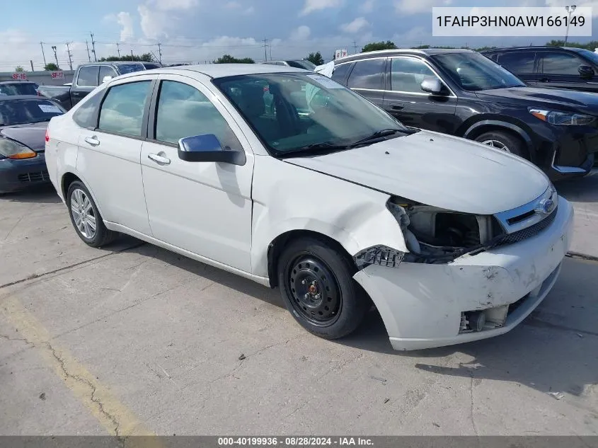 2010 Ford Focus Sel VIN: 1FAHP3HN0AW166149 Lot: 40199936