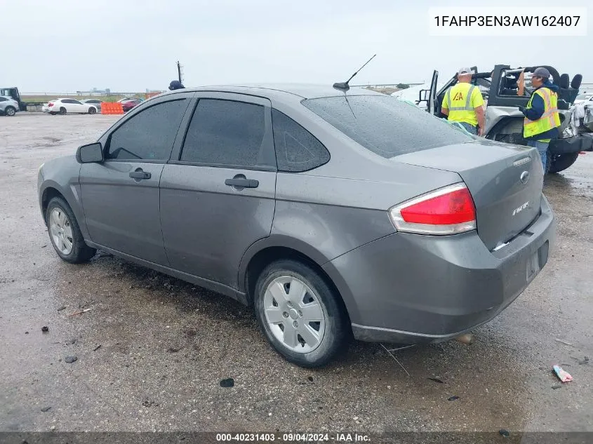 2010 Ford Focus S VIN: 1FAHP3EN3AW162407 Lot: 40231403