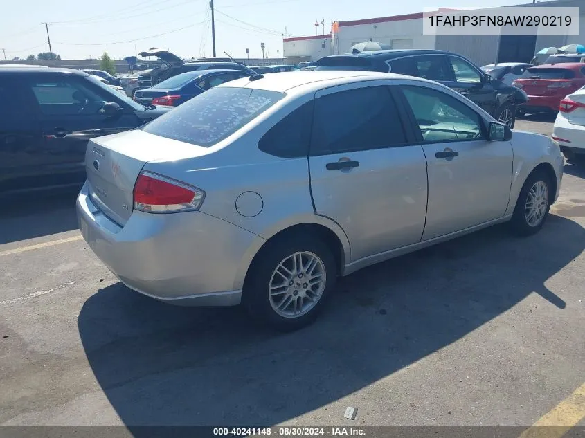 2010 Ford Focus Se VIN: 1FAHP3FN8AW290219 Lot: 40241148