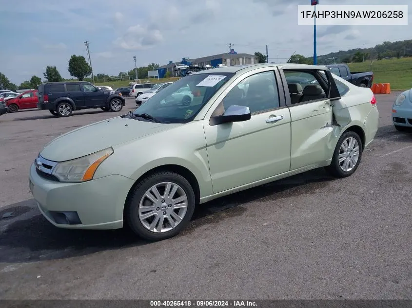 2010 Ford Focus Sel VIN: 1FAHP3HN9AW206258 Lot: 40265418