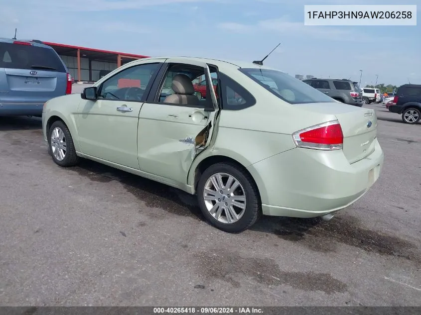 2010 Ford Focus Sel VIN: 1FAHP3HN9AW206258 Lot: 40265418