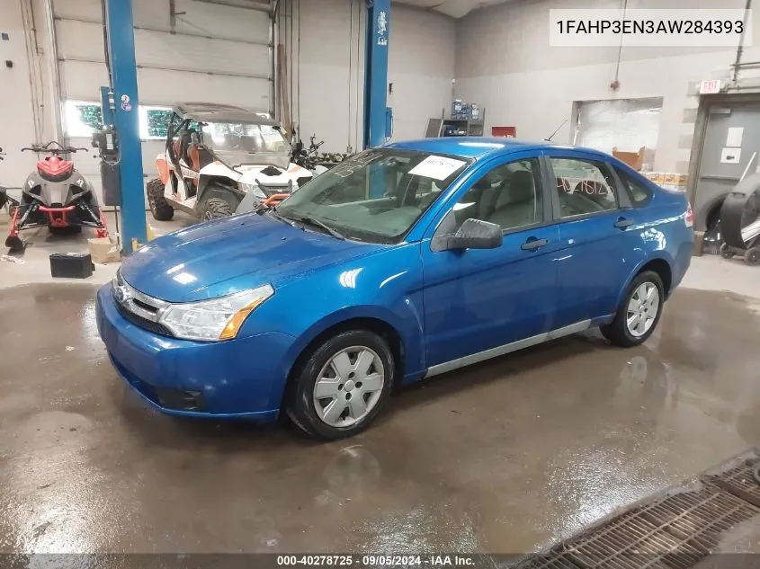 2010 Ford Focus S VIN: 1FAHP3EN3AW284393 Lot: 40278725