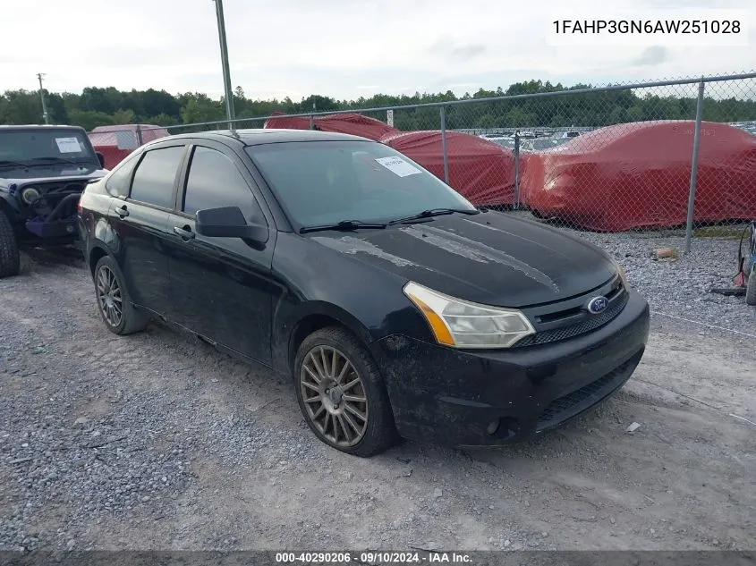 2010 Ford Focus Ses VIN: 1FAHP3GN6AW251028 Lot: 40290206