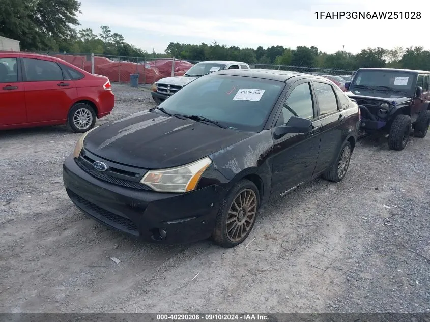 2010 Ford Focus Ses VIN: 1FAHP3GN6AW251028 Lot: 40290206