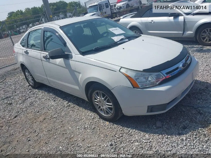 2010 Ford Focus Se VIN: 1FAHP3FNXAW114014 Lot: 40299833