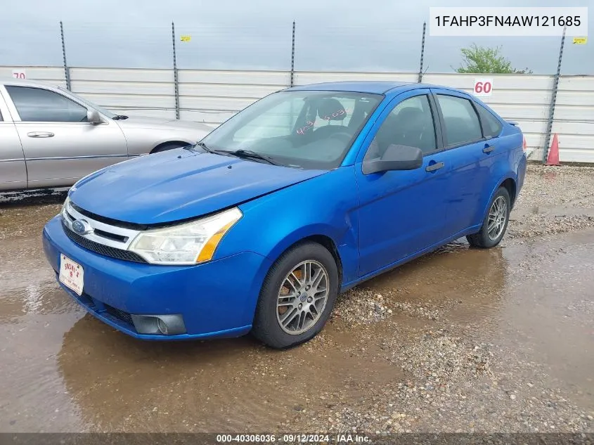 2010 Ford Focus Se VIN: 1FAHP3FN4AW121685 Lot: 40306036