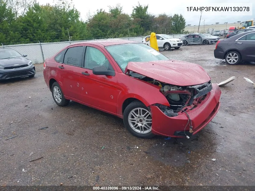 2010 Ford Focus Se VIN: 1FAHP3FNXAW133078 Lot: 40339096