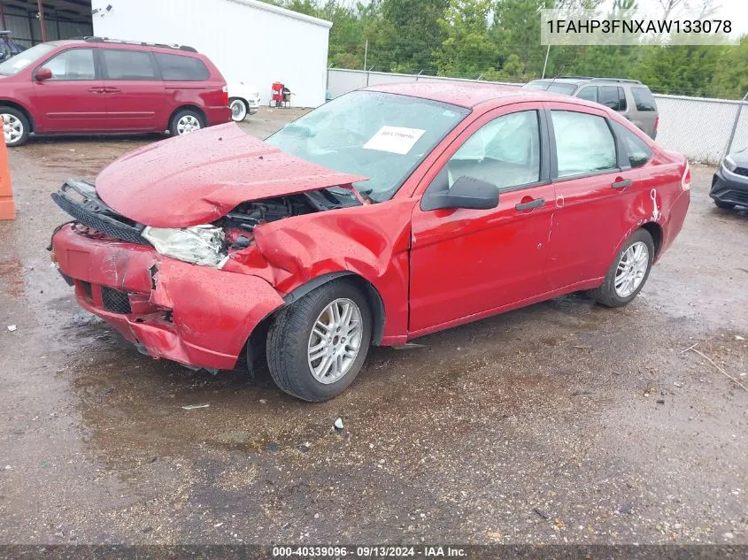 2010 Ford Focus Se VIN: 1FAHP3FNXAW133078 Lot: 40339096