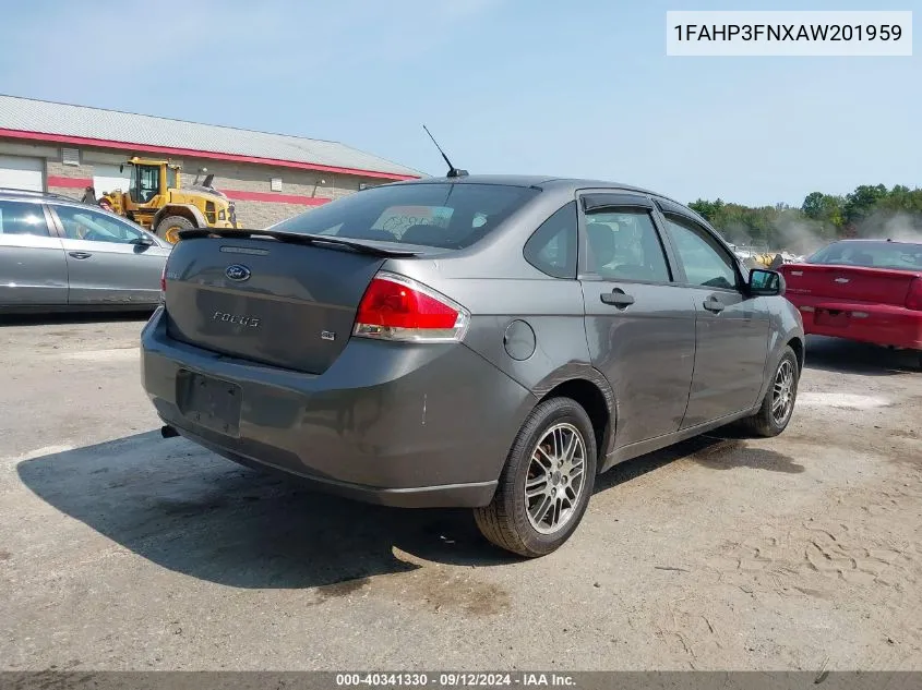 2010 Ford Focus Se VIN: 1FAHP3FNXAW201959 Lot: 40341330