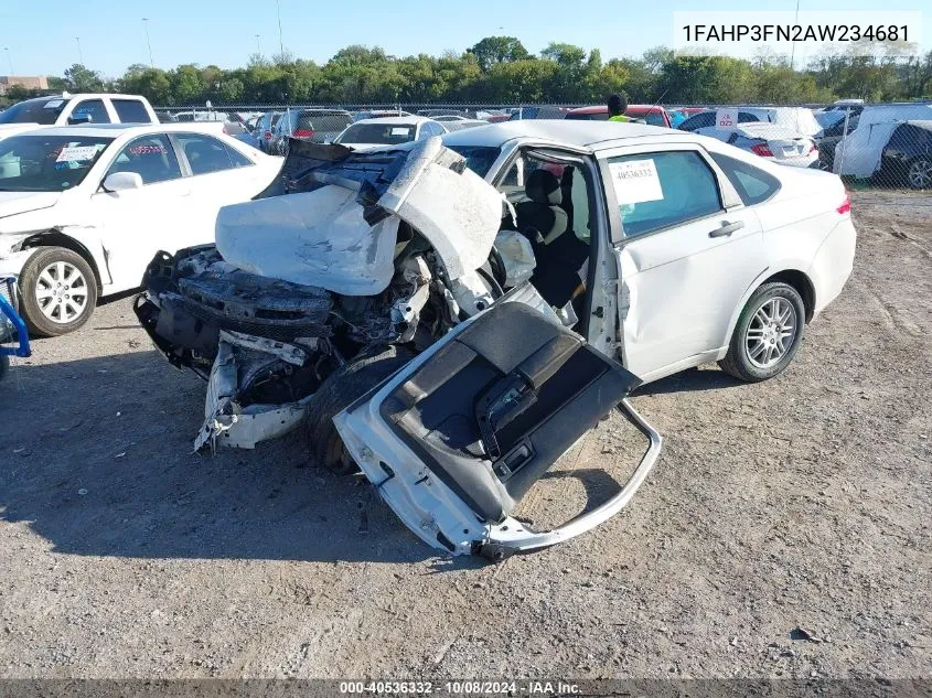 2010 Ford Focus Se VIN: 1FAHP3FN2AW234681 Lot: 40536332