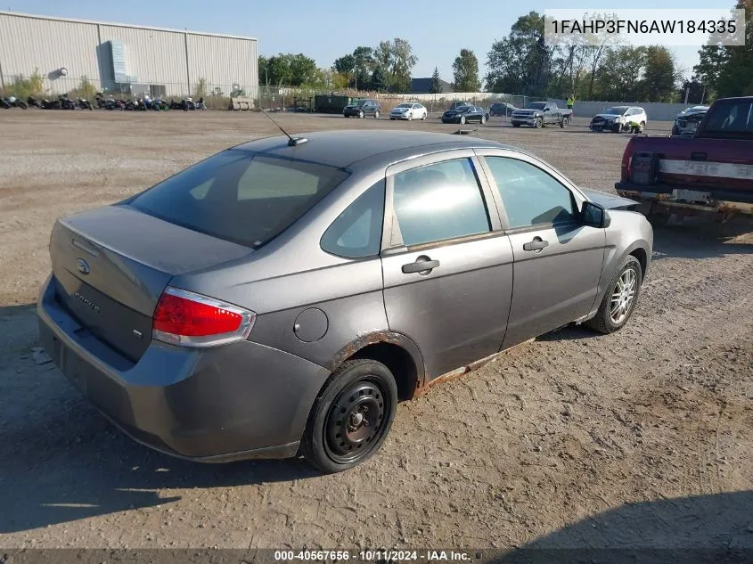 2010 Ford Focus Se VIN: 1FAHP3FN6AW184335 Lot: 40567656