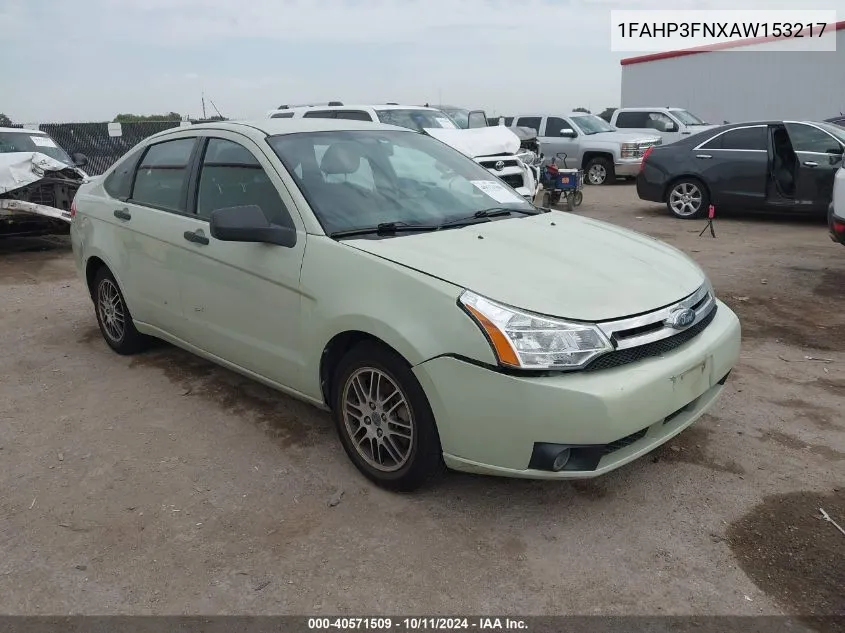 1FAHP3FNXAW153217 2010 Ford Focus Se