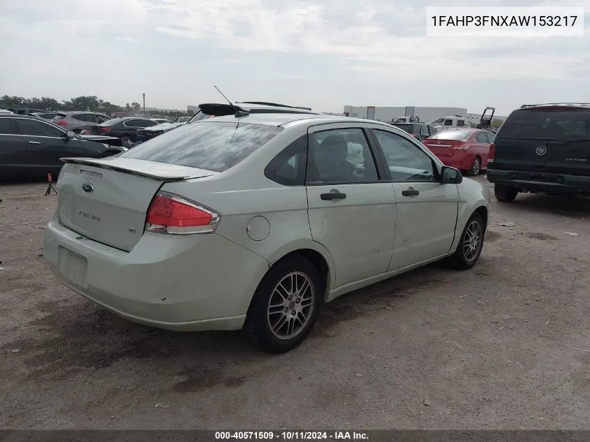 1FAHP3FNXAW153217 2010 Ford Focus Se