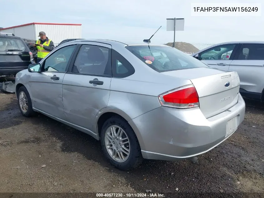 2010 Ford Focus Se VIN: 1FAHP3FN5AW156249 Lot: 40577230