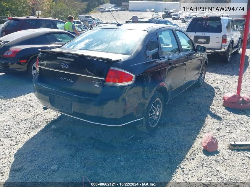 2010 Ford Focus Se VIN: 1FAHP3FN1AW294774 Lot: 40662121