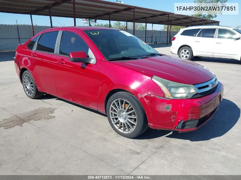 1FAHP3GN2AW177851 2010 Ford Focus Ses