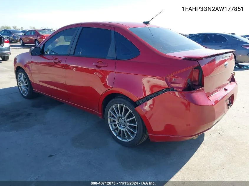 1FAHP3GN2AW177851 2010 Ford Focus Ses