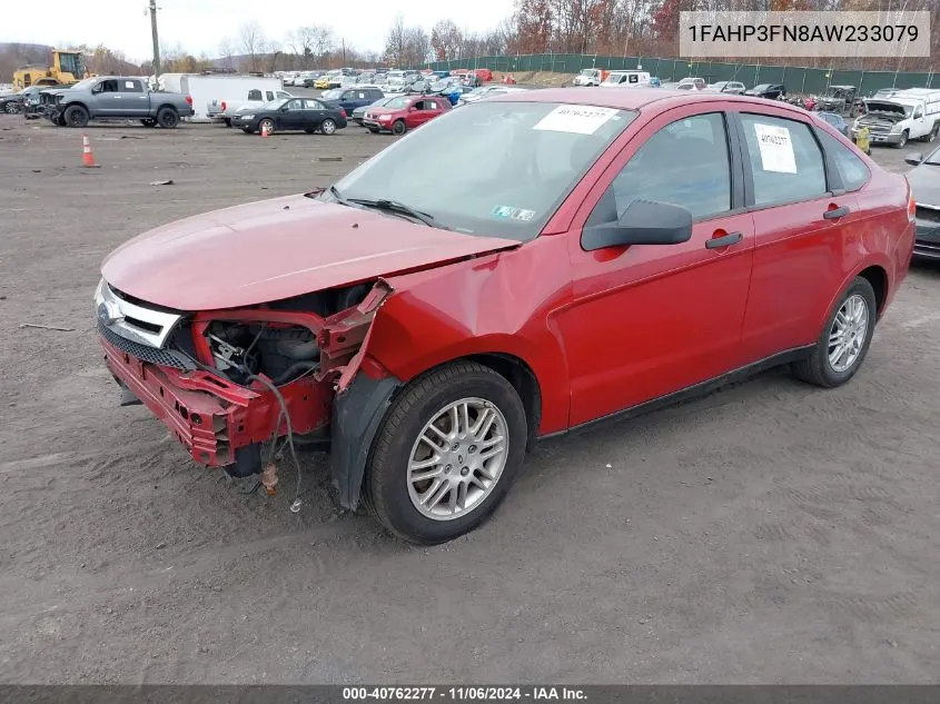 2010 Ford Focus Se VIN: 1FAHP3FN8AW233079 Lot: 40762277