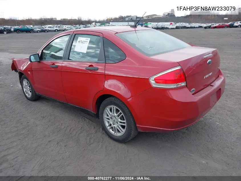 2010 Ford Focus Se VIN: 1FAHP3FN8AW233079 Lot: 40762277