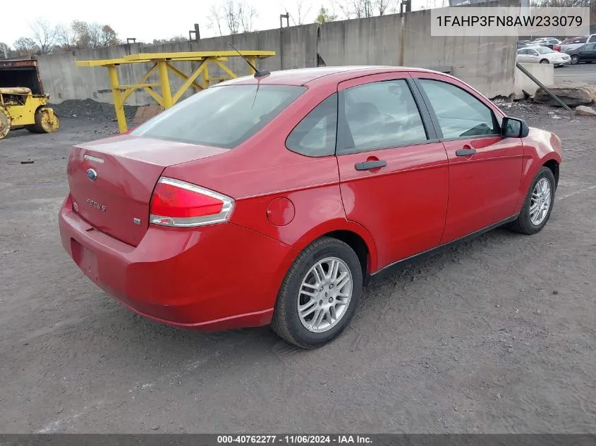 2010 Ford Focus Se VIN: 1FAHP3FN8AW233079 Lot: 40762277