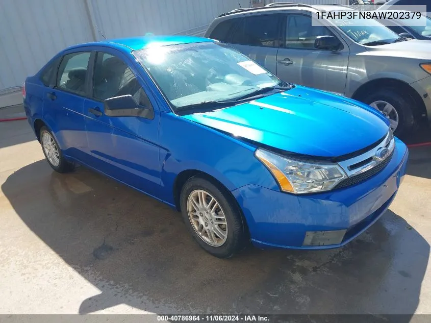 2010 Ford Focus Se VIN: 1FAHP3FN8AW202379 Lot: 40786964