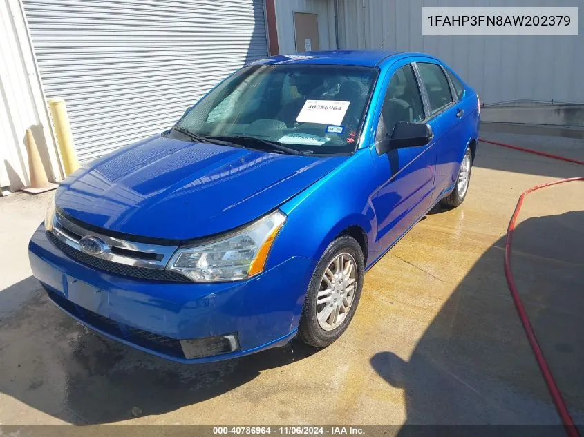 2010 Ford Focus Se VIN: 1FAHP3FN8AW202379 Lot: 40786964