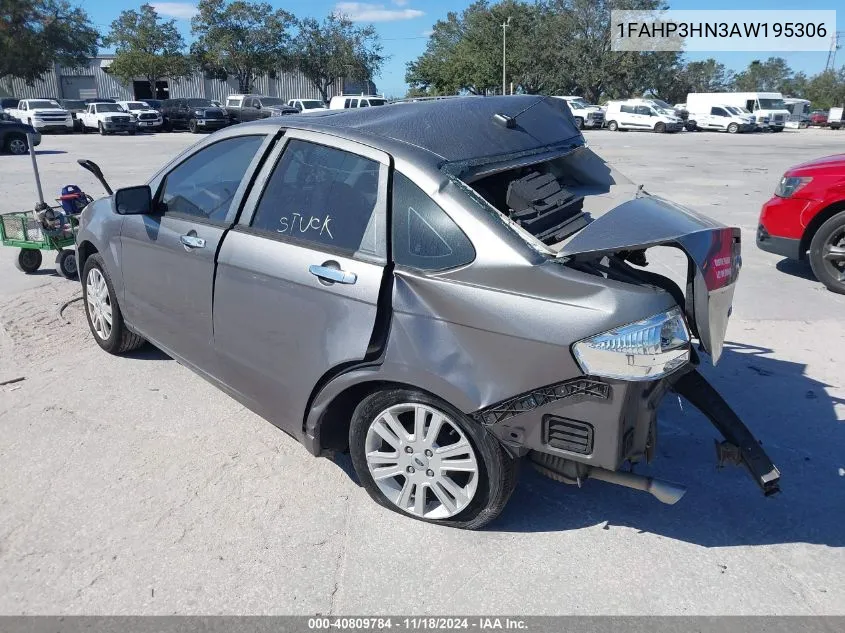 2010 Ford Focus Sel VIN: 1FAHP3HN3AW195306 Lot: 40809784