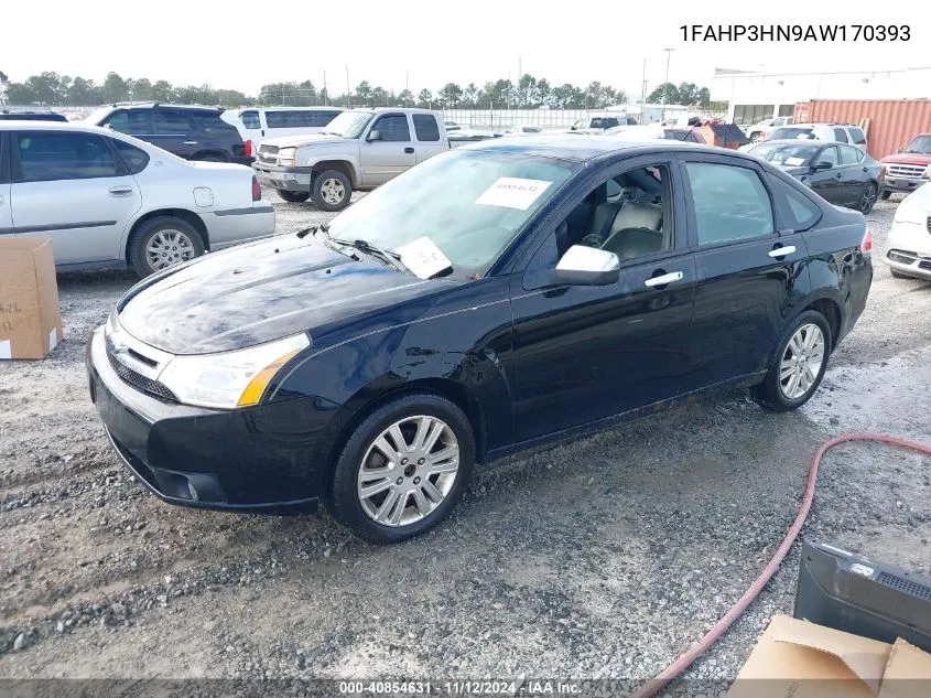 2010 Ford Focus Sel VIN: 1FAHP3HN9AW170393 Lot: 40854631