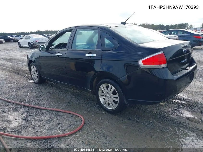 2010 Ford Focus Sel VIN: 1FAHP3HN9AW170393 Lot: 40854631